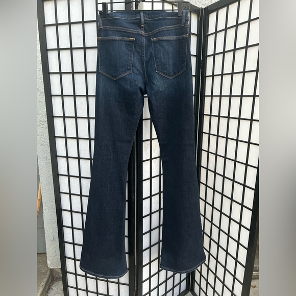 FRAME Denim Dark Blue Flare Jeans Le High Flare Jeans in Sutherland wash sz 27 - Picture 6 of 14